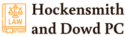 Hockensmith and Dowd PC law firm logo with orange scales icon and black text