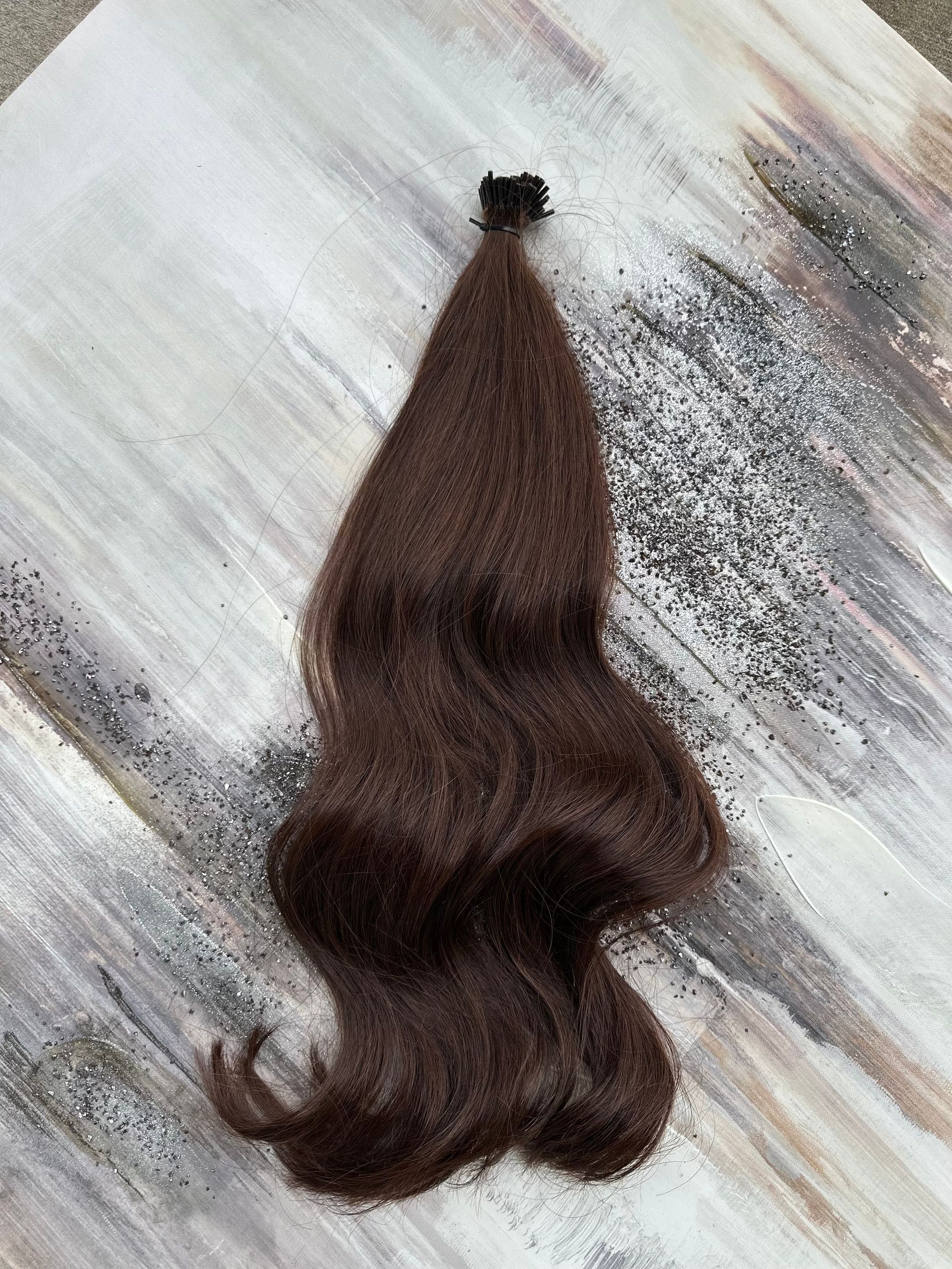 I-tip brown extensions