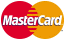 Mastercard logo with overlapping red and orange circles and white Mastercard text