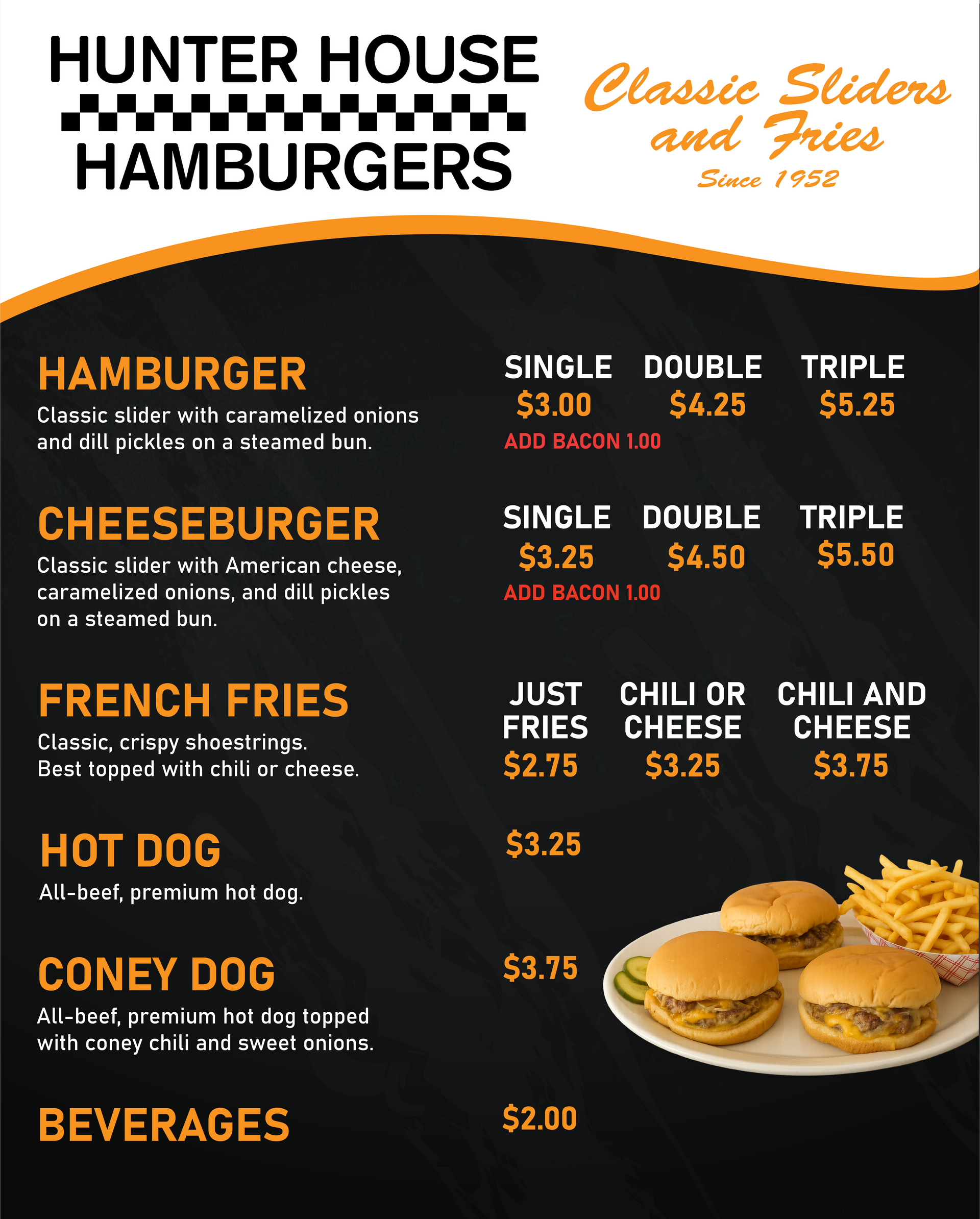 Hunter House Food Truck Menu