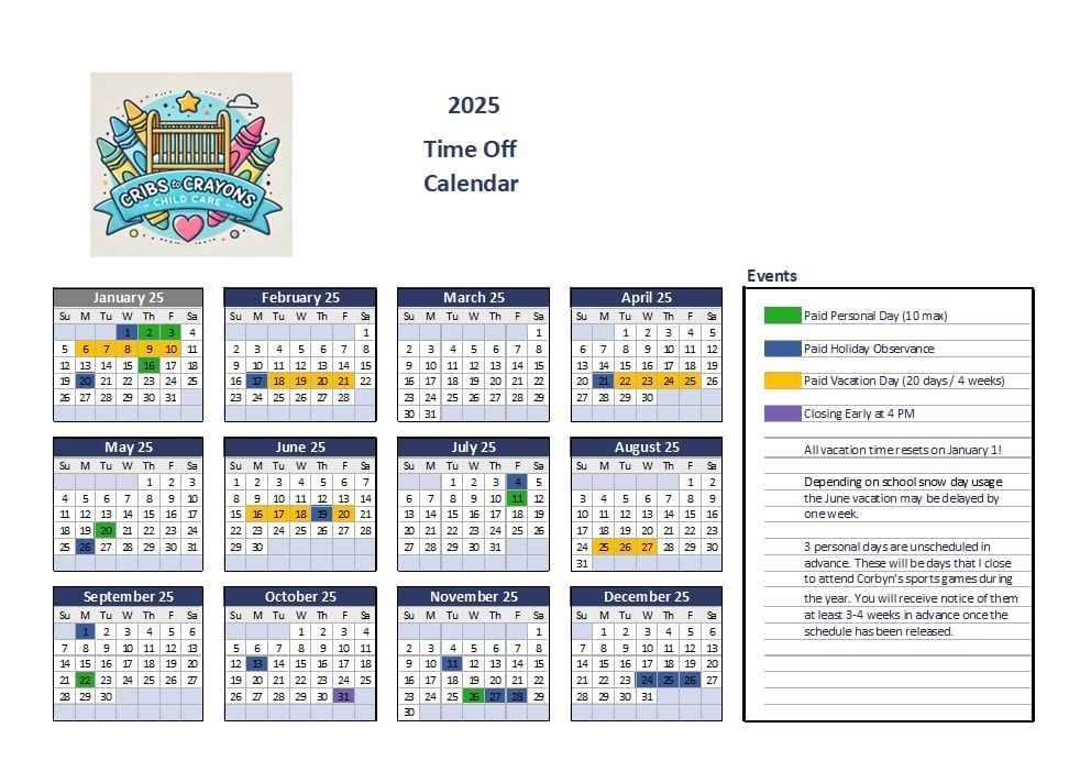 Times Off Calendar