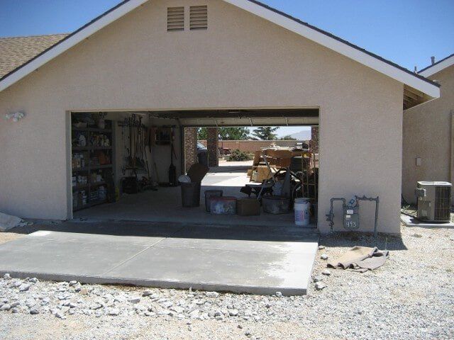 Garage with garage door open — Hesperia, CA — Bergstrom Construction