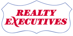Logo reading “REALTY EXECUTIVES” in red serif text inside a blue outlined frame