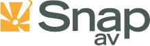 SnapAV logo with orange icon and gray text