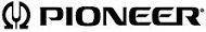 Pioneer logo in black, with stylized emblem and wordmark on white background