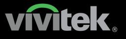 Vivitek logo in gray with a green arc above the text on a black background