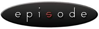 Black oval logo with the word “episode” in spaced lowercase letters, white with a red “s” shape