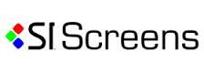 Si Screens logo with red, green, blue, and black diamond icon