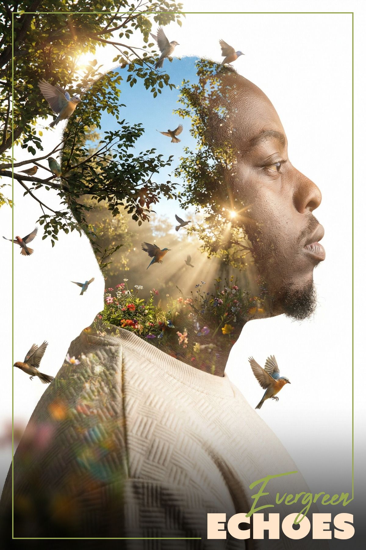 Guests creating artistic AI double exposure portraits at event