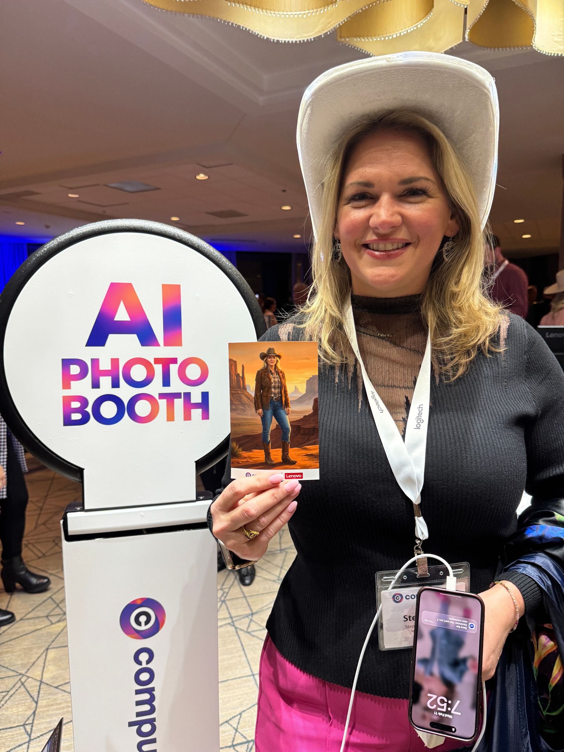 Guests enjoying AI photo booth rental at Austin corporate and private events
