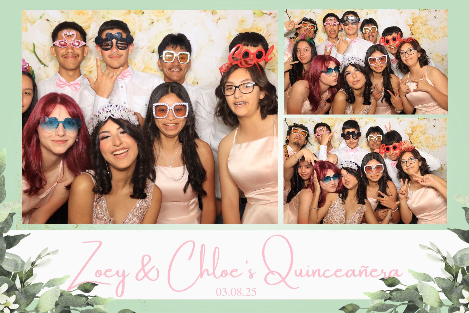 Branded Quinceañera photo booth for themed event experience
