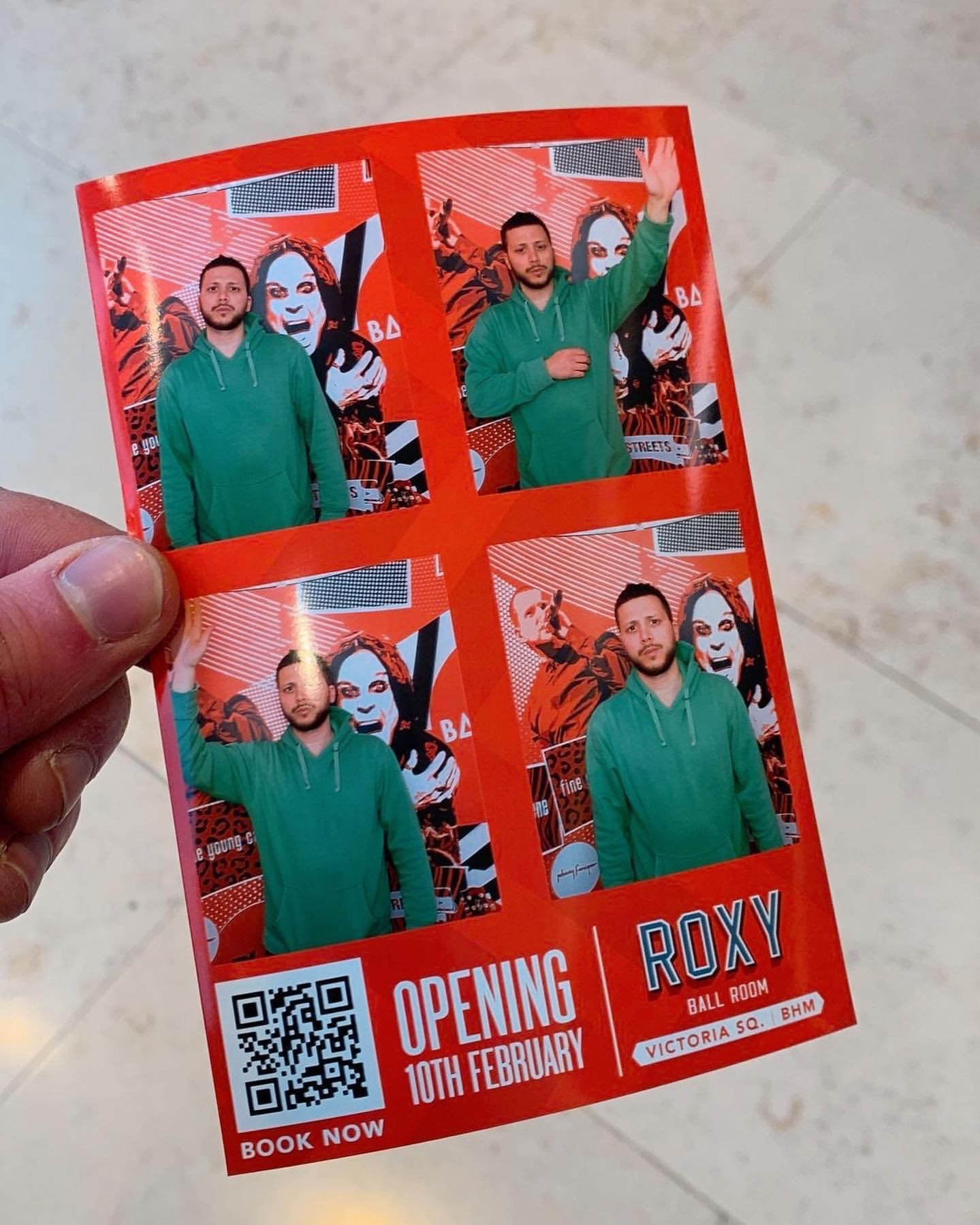 Enclosed photo booth activation with branded photo templates