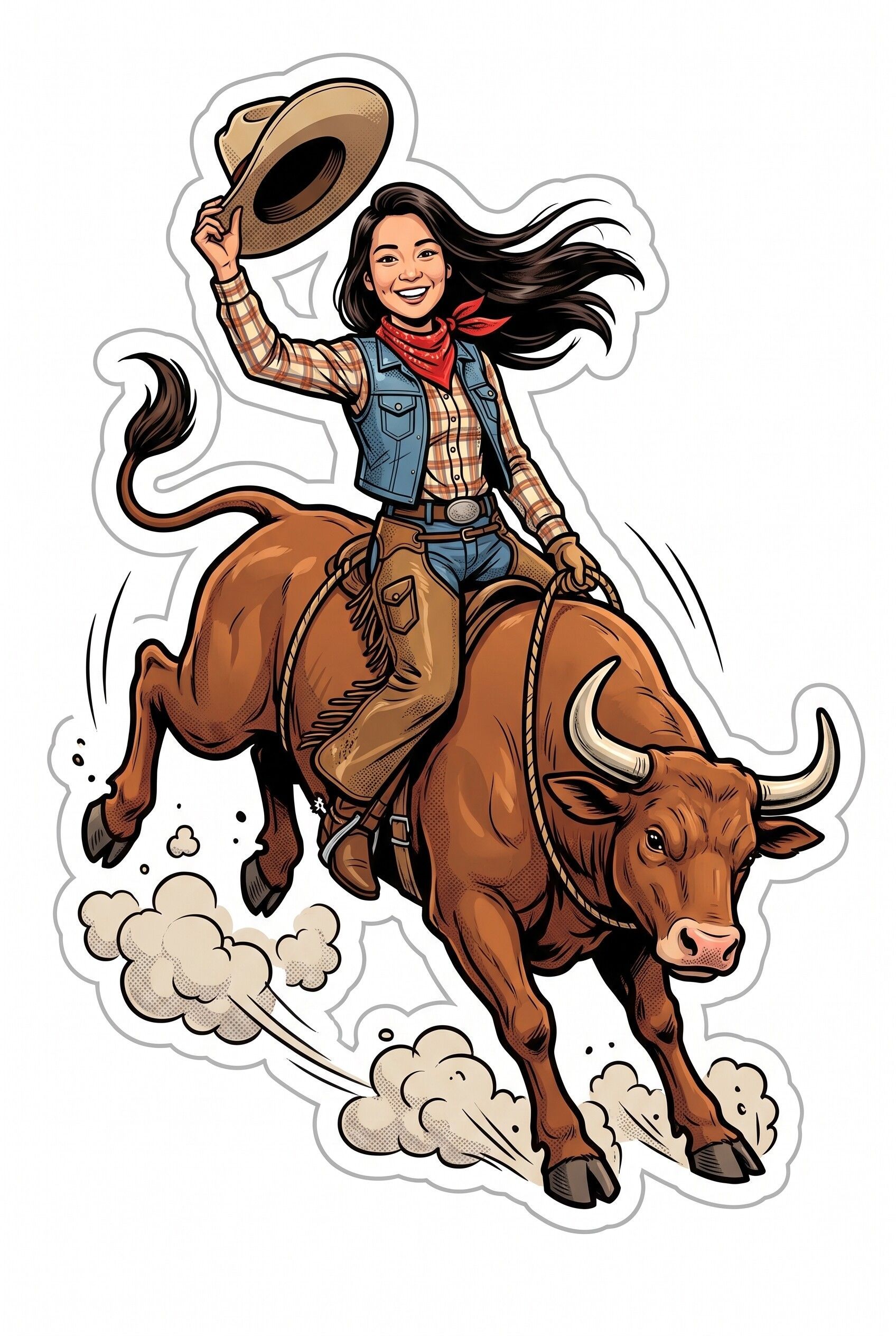 Cowboy themed AI sticker
