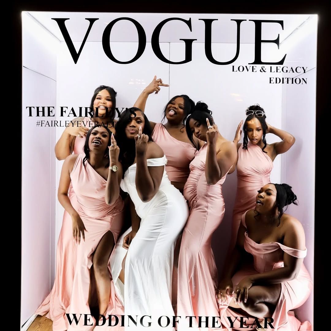 Magazine photo booth enclosure with printed glass cover