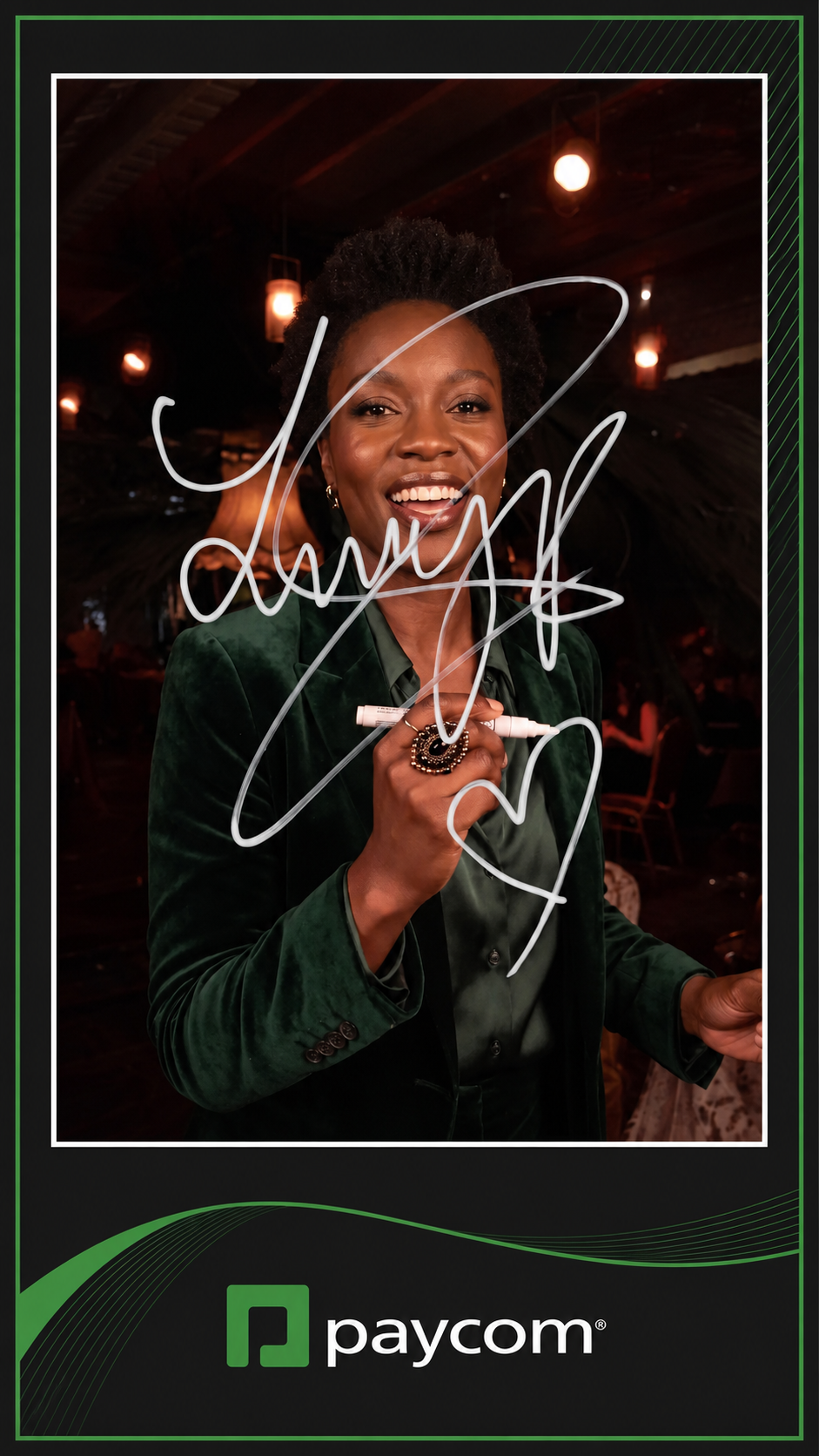 Scribble Booth custom overlay on photo