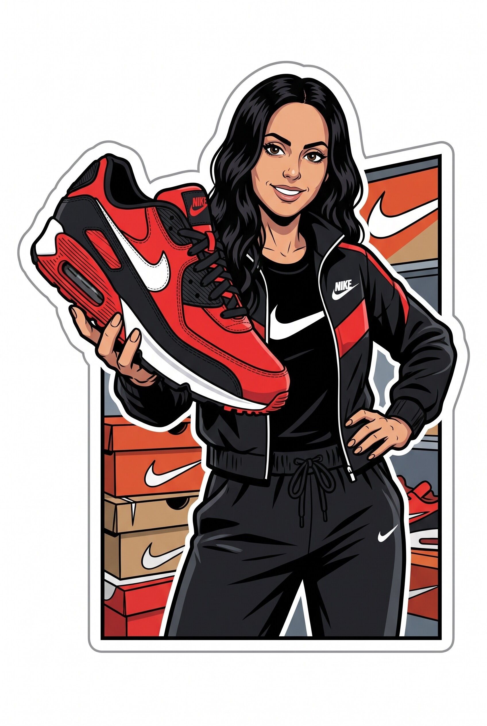 Nike branded AI photo booth sticker
