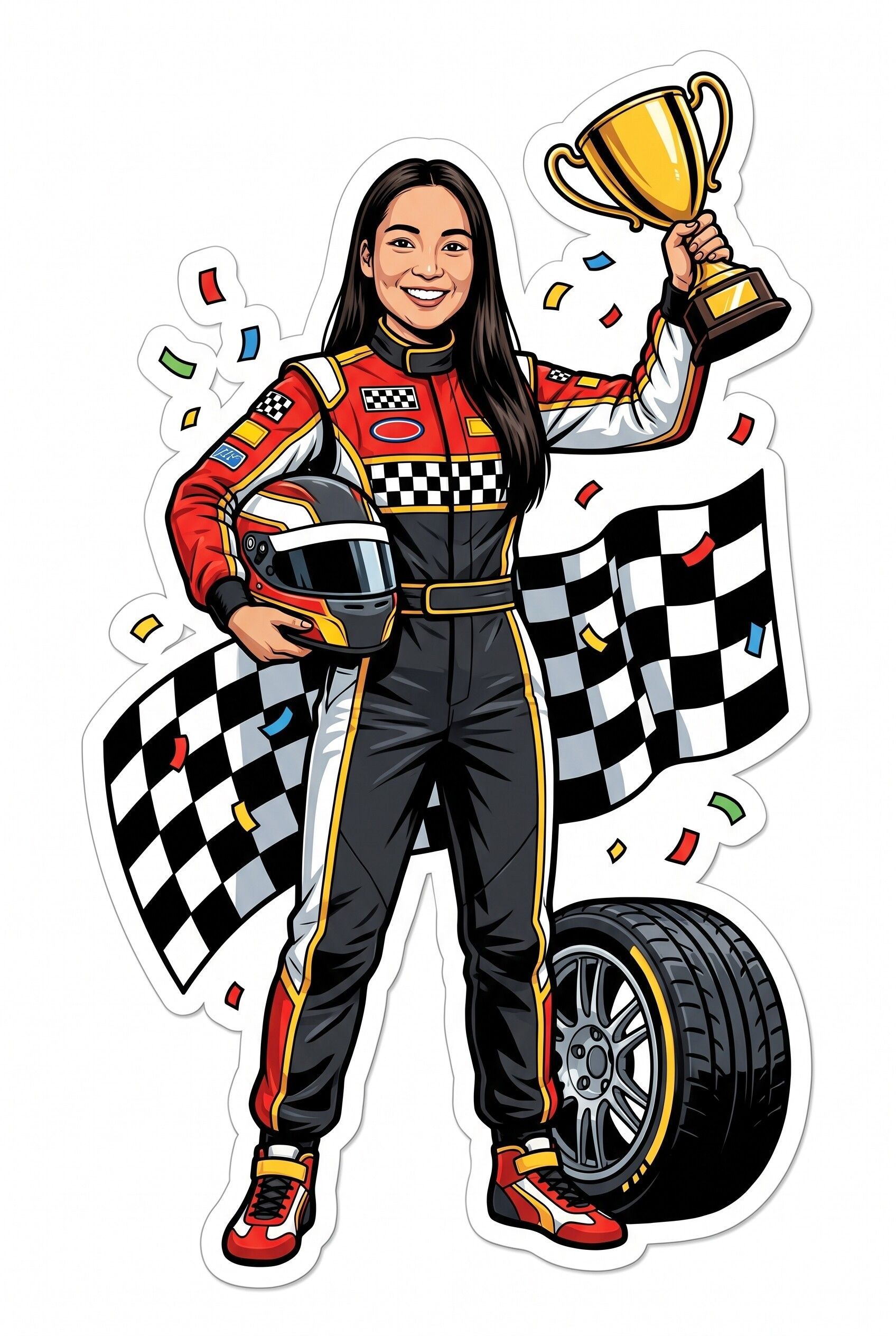 Race car themed AI sticker