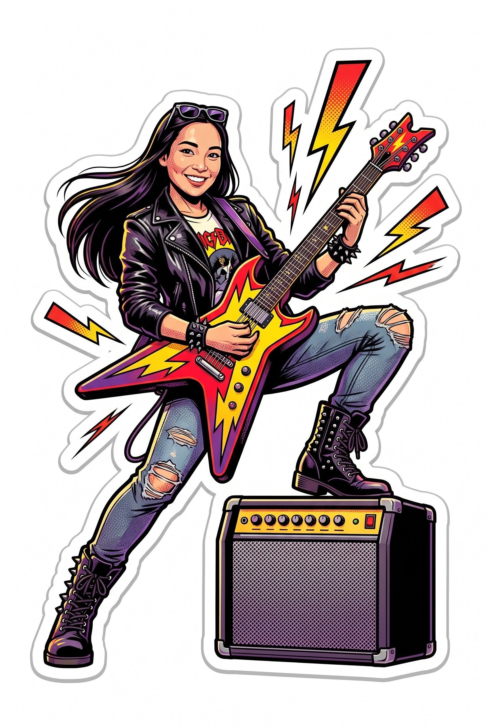 Rockstar AI sticker photo booth sample