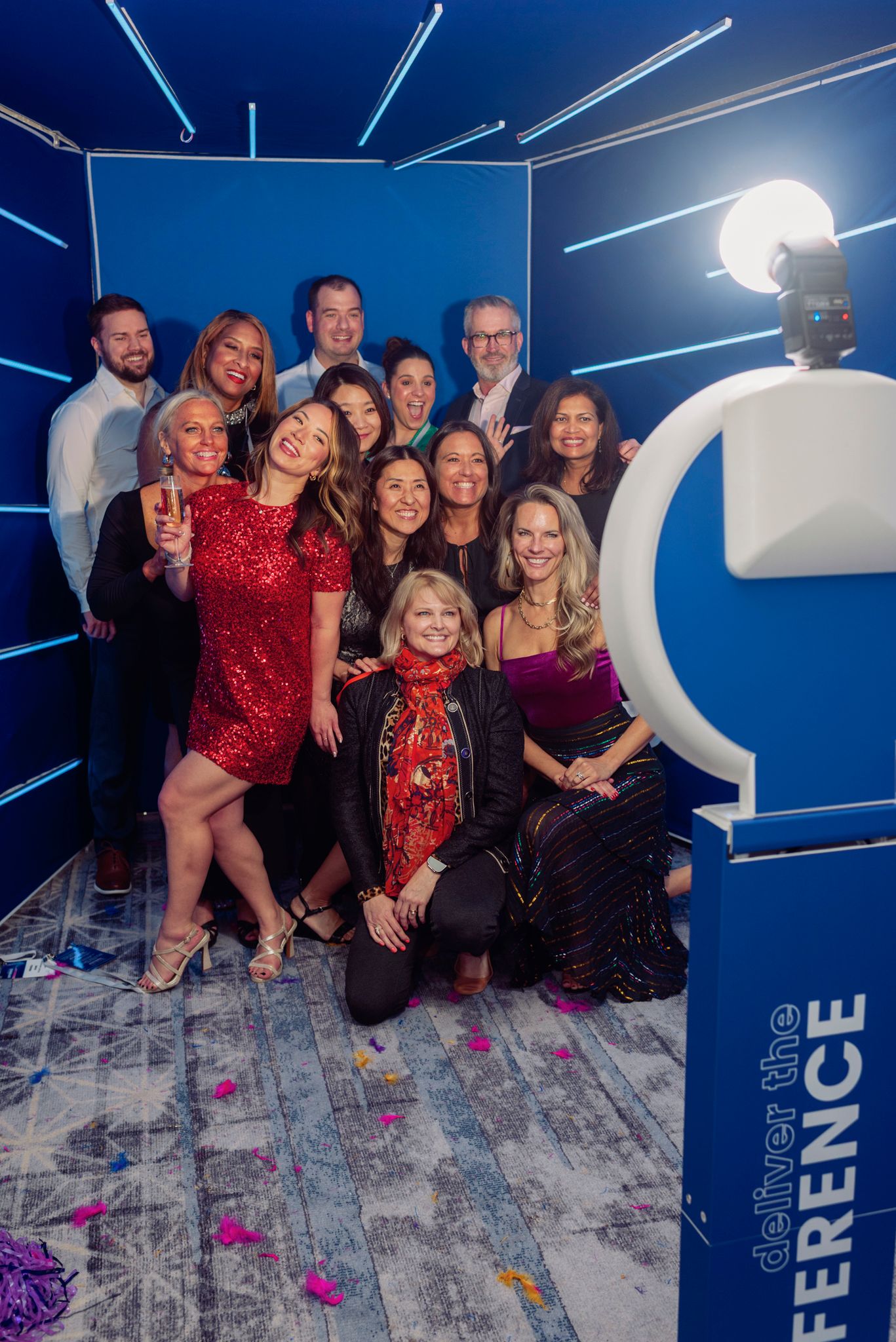  Guests taking full body fashion photos in Vogue booth