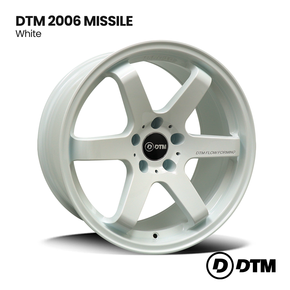 White DTM 2006 Missile alloy wheel with five spokes on a plain background.