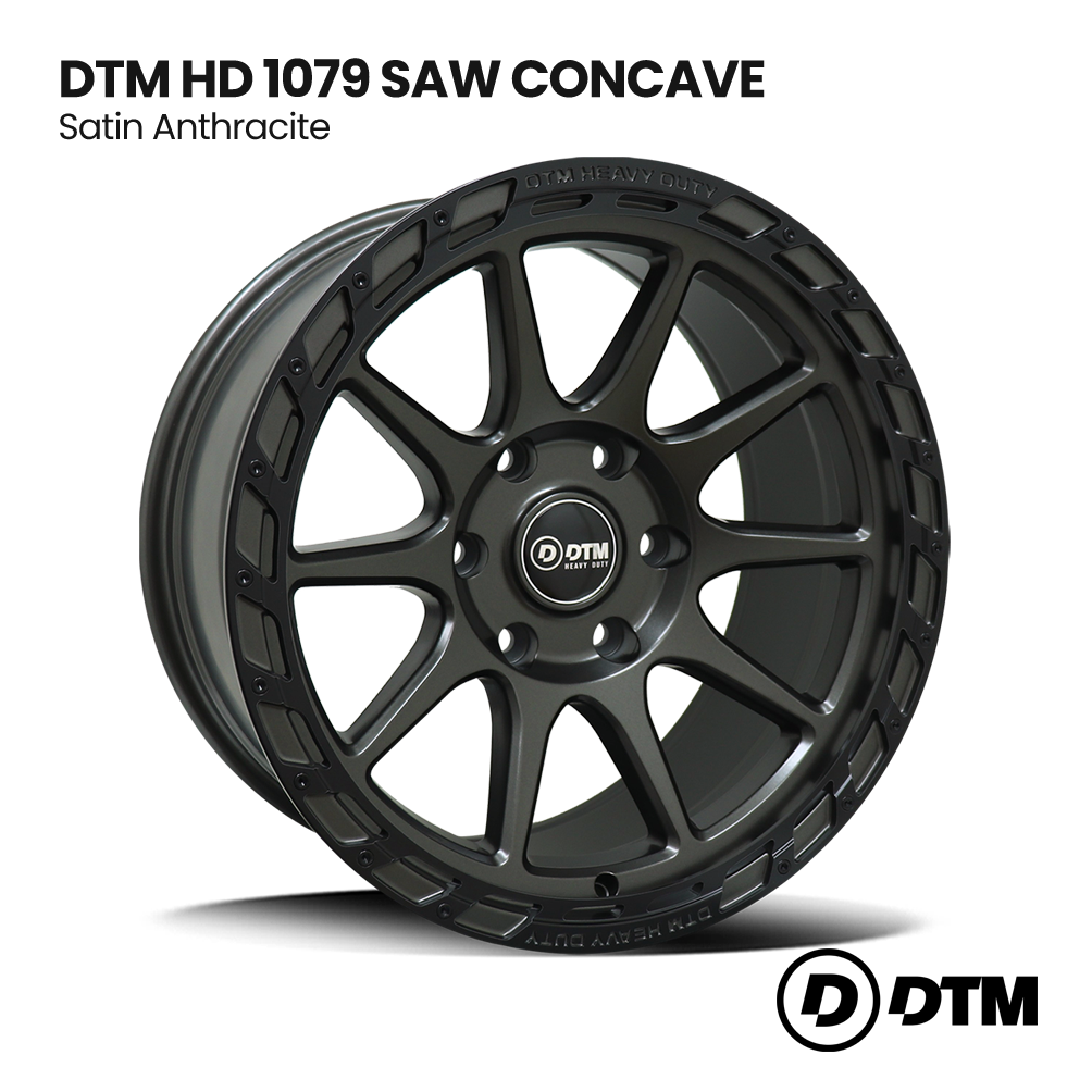 Black DTM HD 1079 SAW Concave alloy wheel, satin anthracite, shown on white background