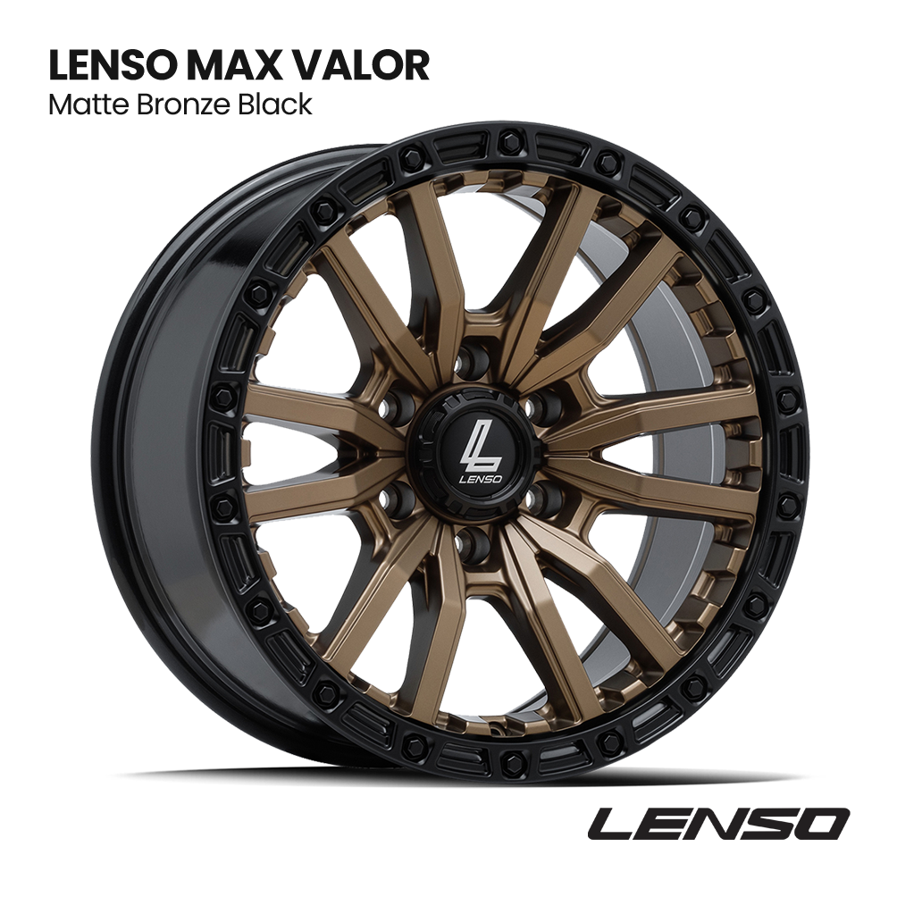 Matte bronze and black Lenso Max Valor custom alloy wheel on white background