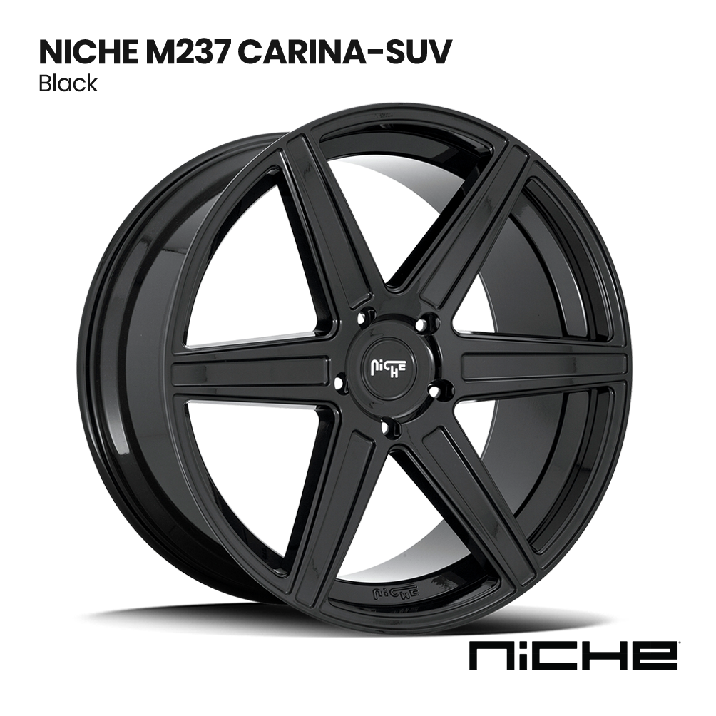 Black Niche M237 Carina SUV wheel rim on white background