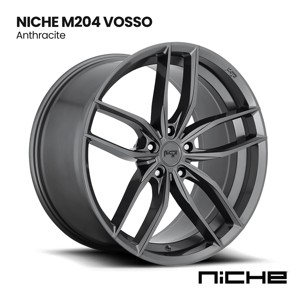 Anthracite NIche M204 VOSSO alloy wheel on white background
