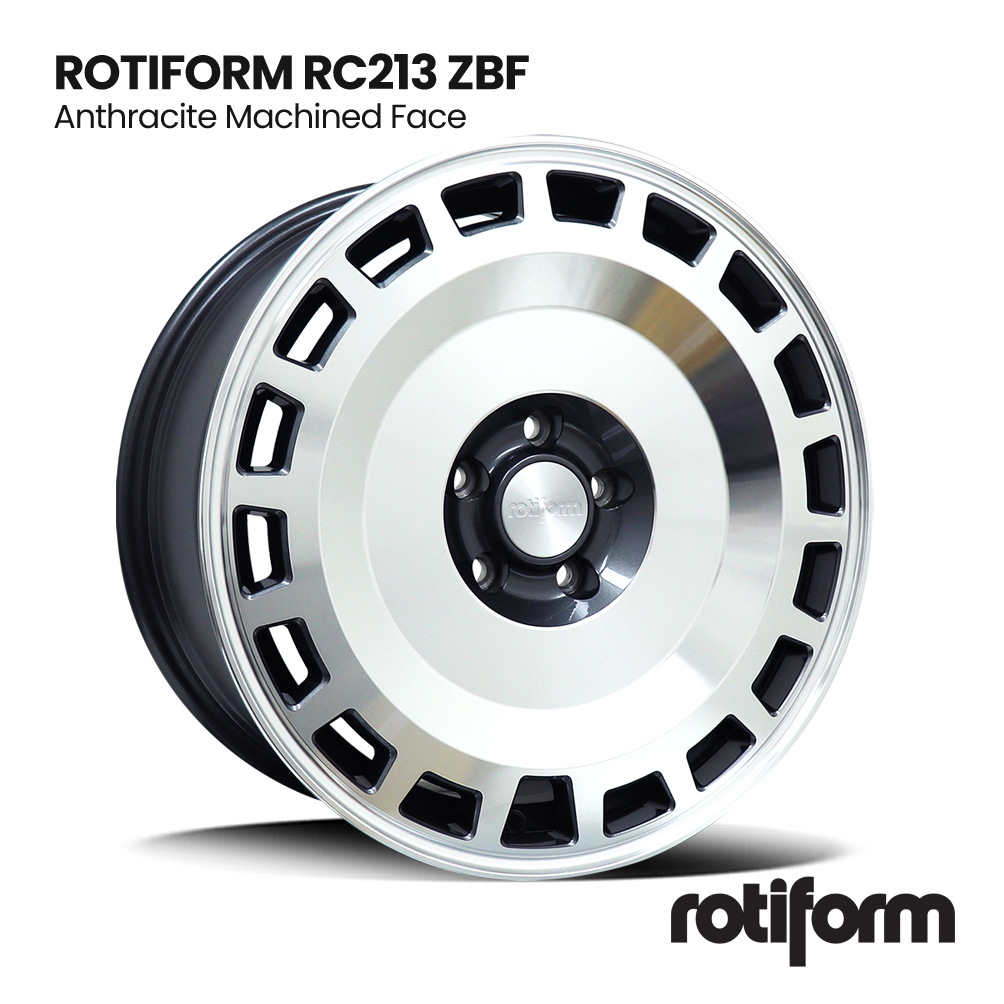 Rotiform RC213 ZBF anthracite machined-face alloy wheel on white background