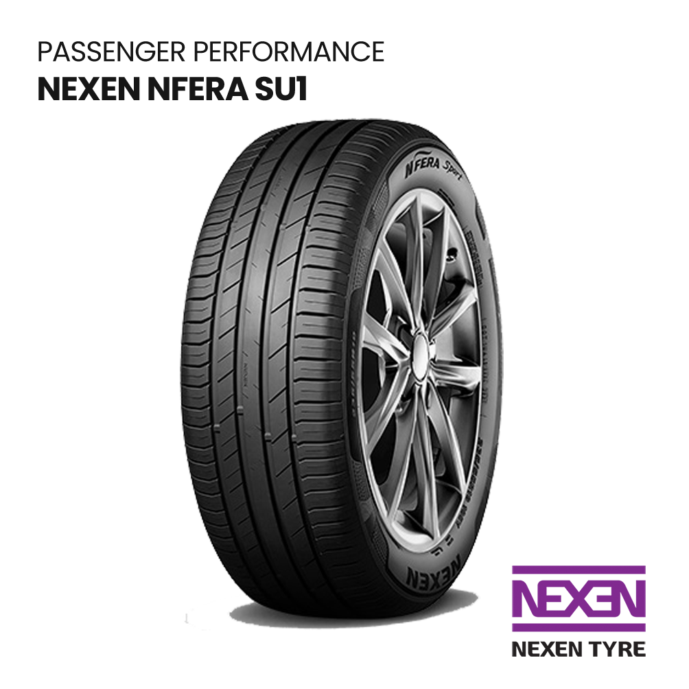 Nexen N’Fera SU1 passenger tire shown on a white background with Nexen Tire logo.