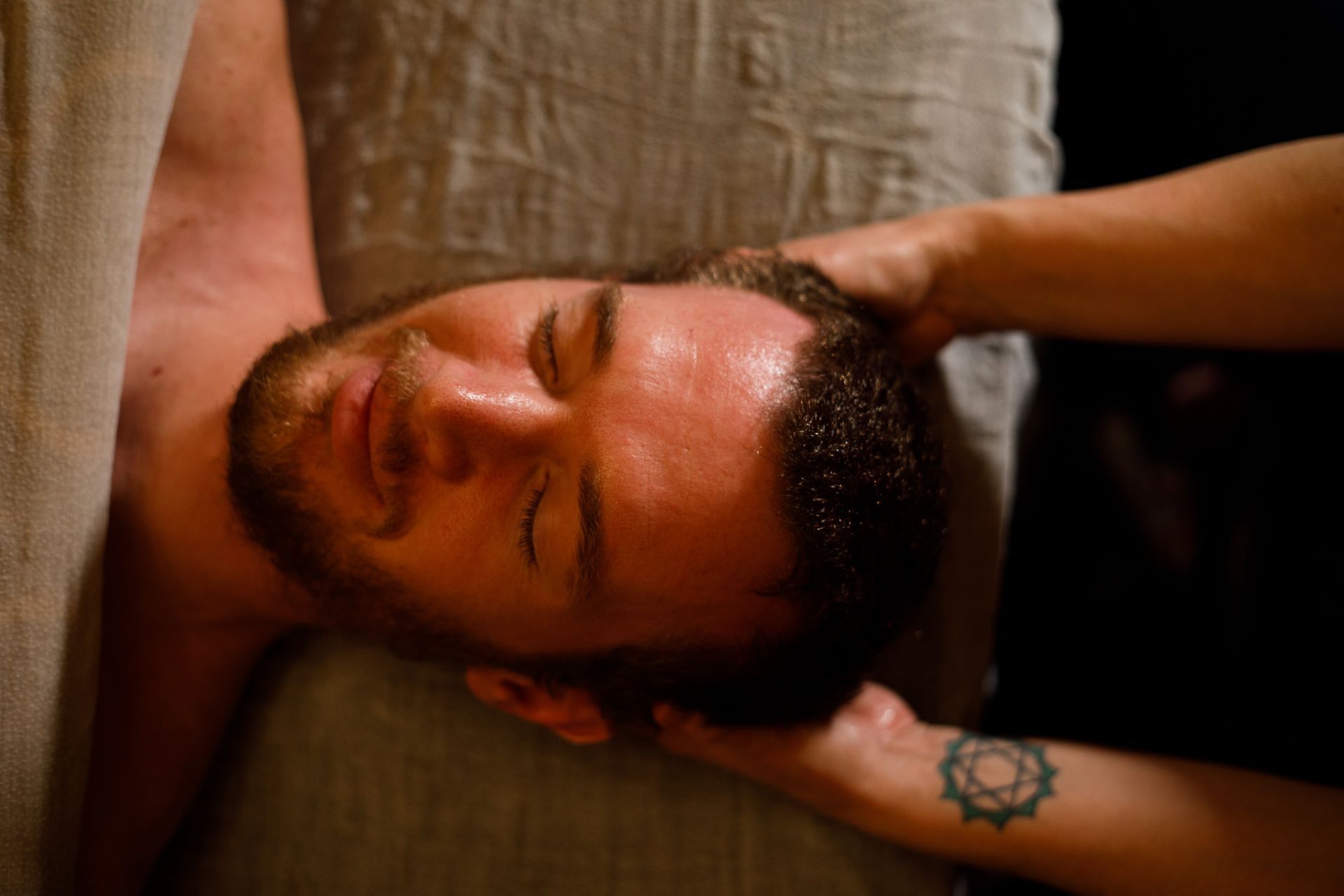 A man getting a neck massage