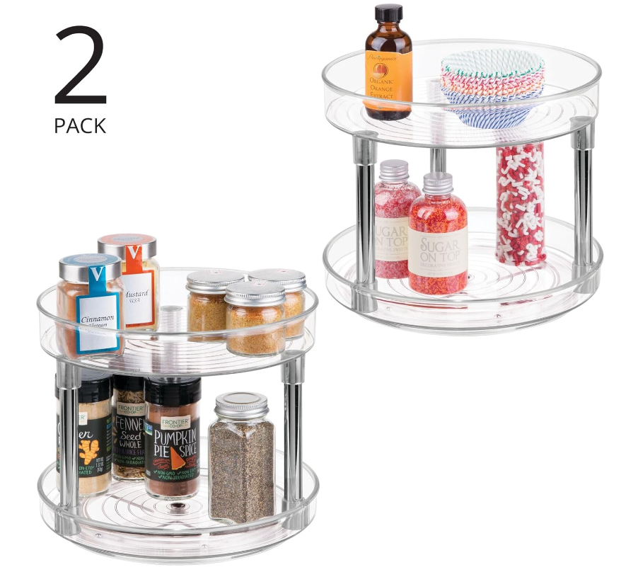 2 tier lazy Susan turntable for kitchen cabinets