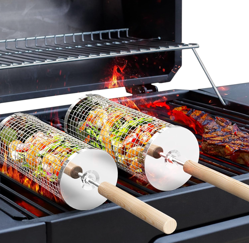 ivtivfu Rolling Grill Basket
