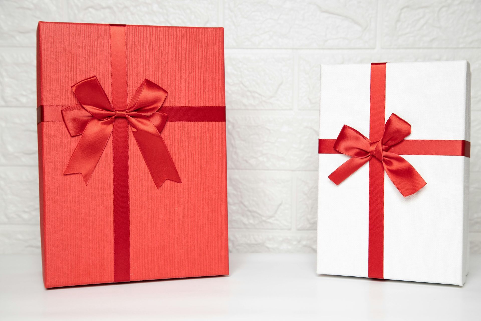 2 gift wrapped boxes