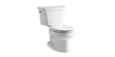 White modern toilet on a plain background