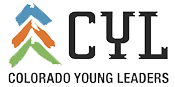 Colorado Young Leaders logo with stylized blue, orange, and green mountain arrows and CYL text