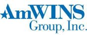 The logo for am wins group inc. is blue and white.