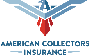 A logo for american collectors insurance with an eagle on it.