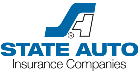 The state auto insurance companies logo is blue and white.