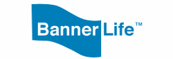 A blue banner life logo on a white background.