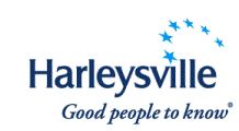 The harleysville logo is a good people to know logo.