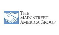 The main street america group logo shows a handshake between two people.