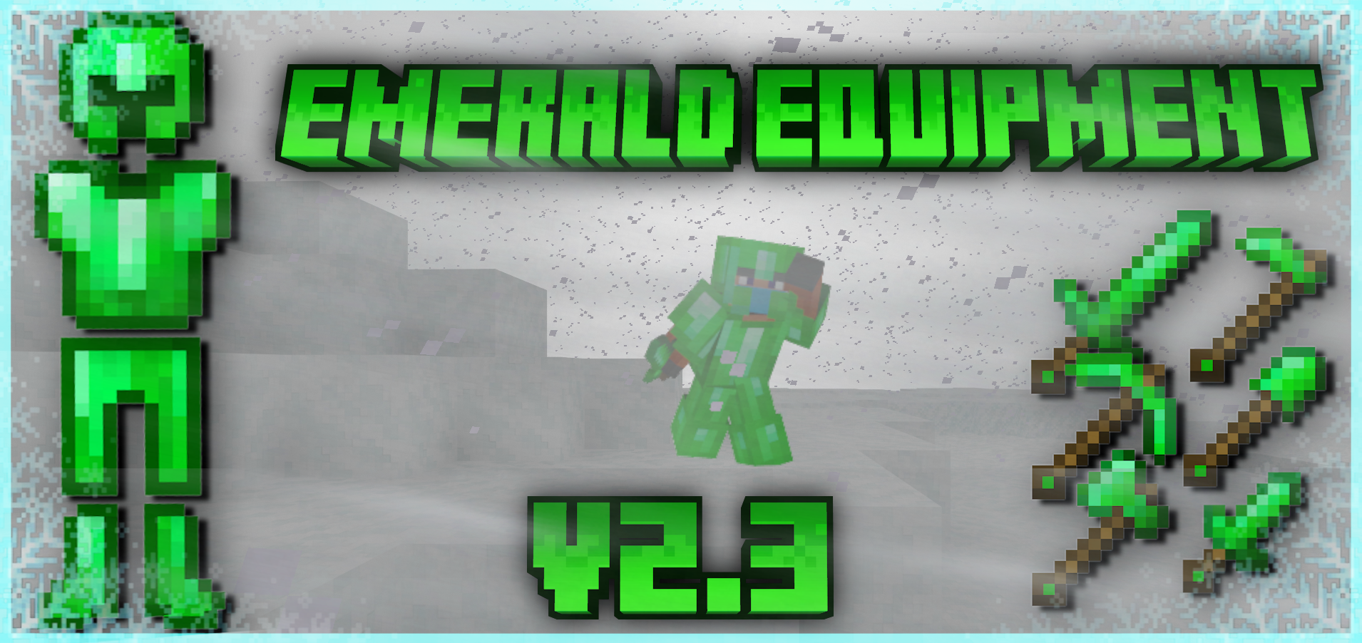 A screenshot of emerald equipment v2.3 in minecraft