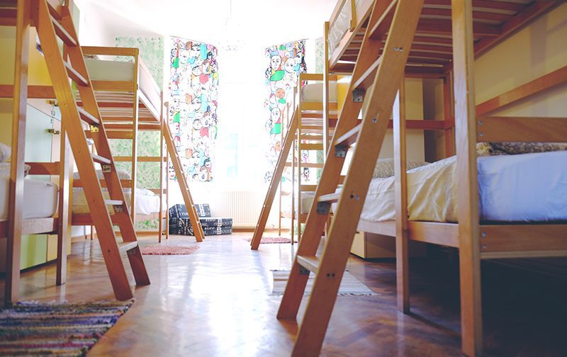 Shared dorm room in Brasov backpacker hostel