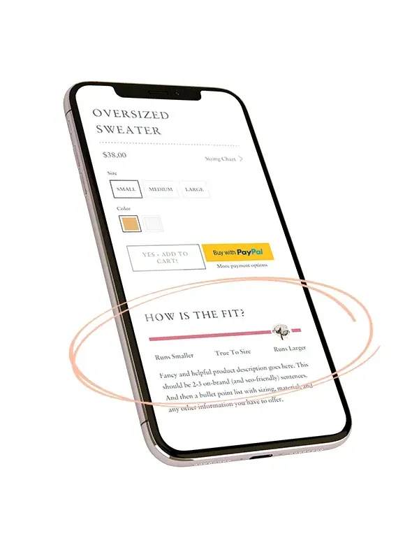 Tilted smartphone showing a shopping webpage with a highlighted “How to use” section