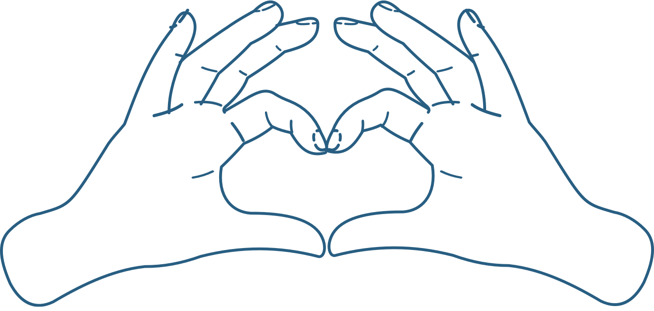 Two hands forming a heart shape with thumbs and index fingers