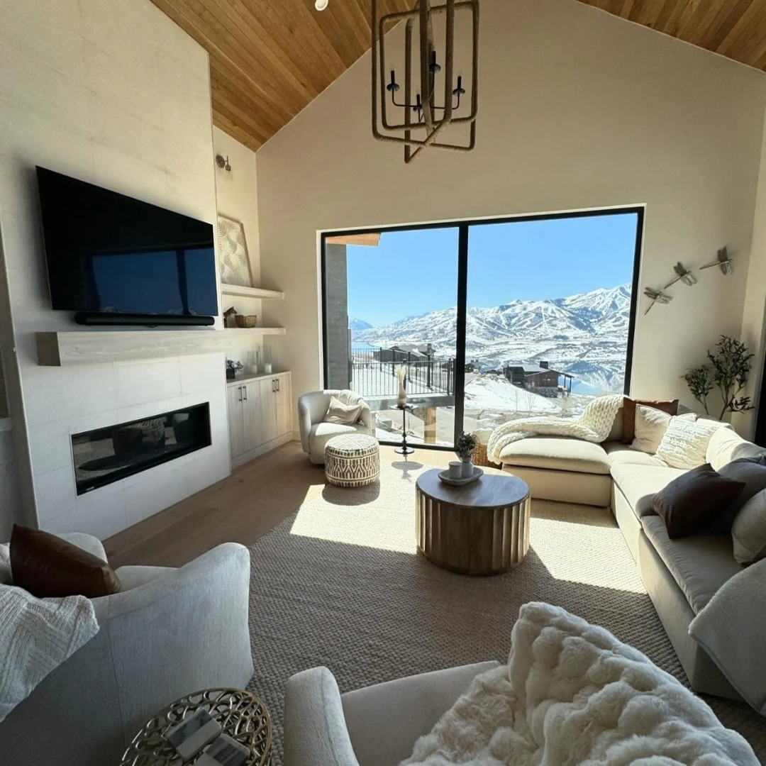 A living room filled with furniture and a flat screen tv