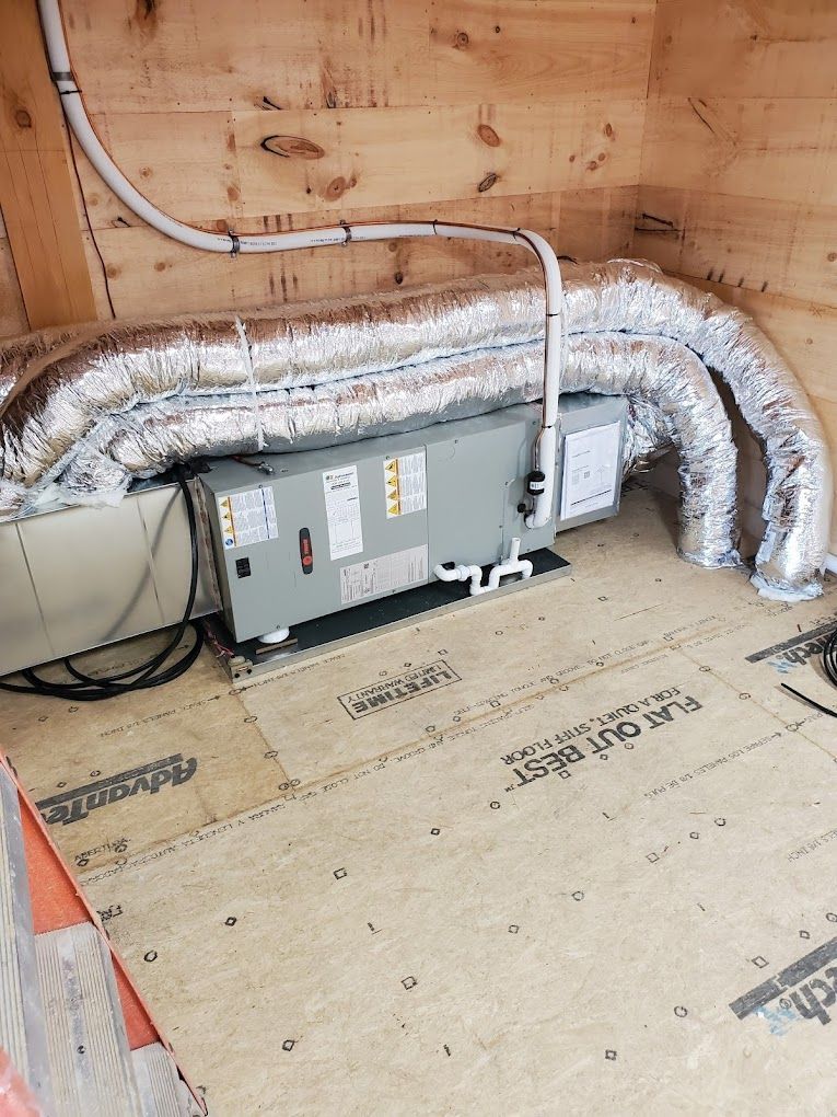 a/c furnace installation in a attic space