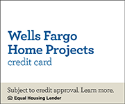 A wells fargo home projects credit card advertisement