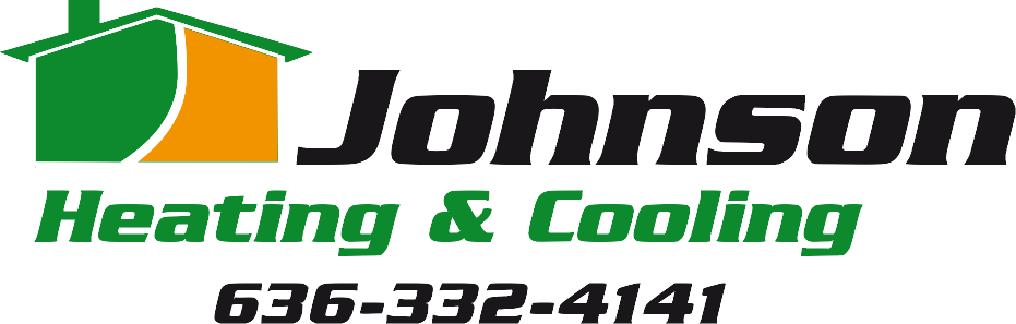 A logo for johnson heating and cooling with a phone number